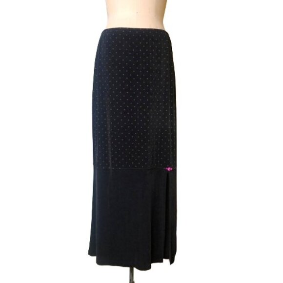 Y2K maxi polka dot pencil fitted skirt, vintage 90s - Picture 1 of 12
